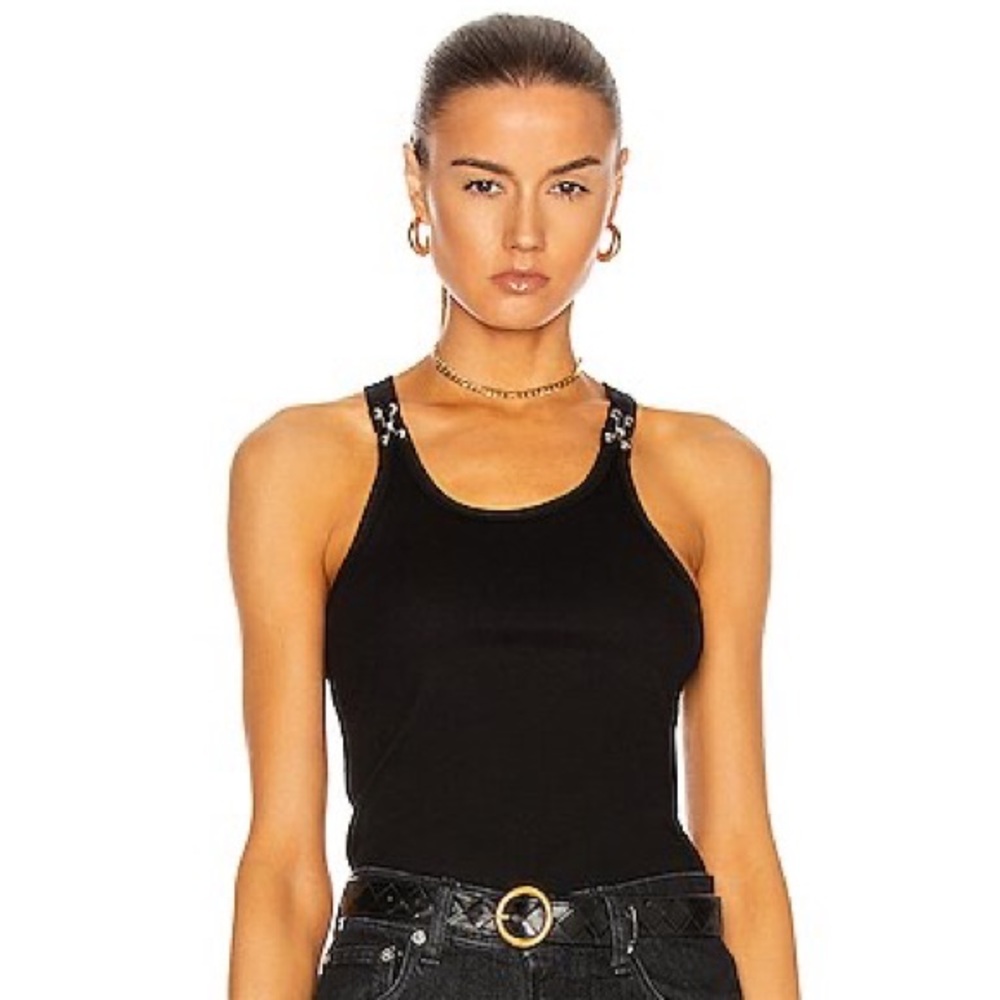 Dion Lee Black Hook & Eye Tank Top